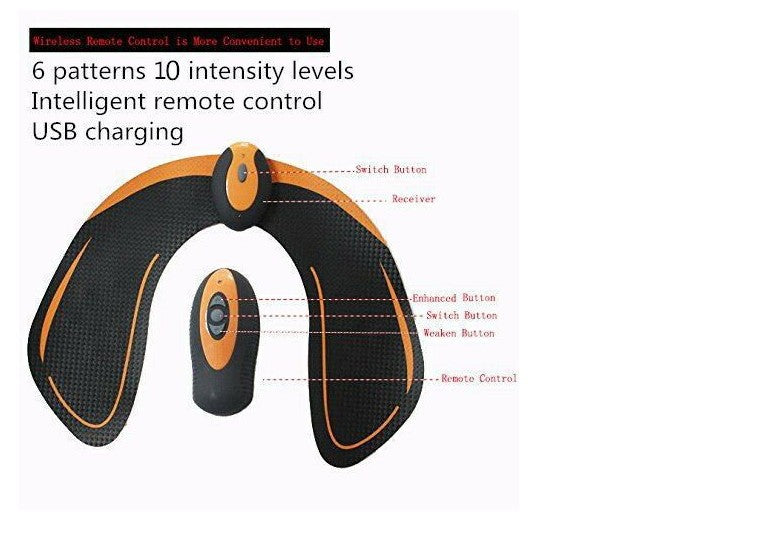 ORIGINAL EMS HIP TRAINER + 3 FREE GEL PADS + REMOTE CONTROL